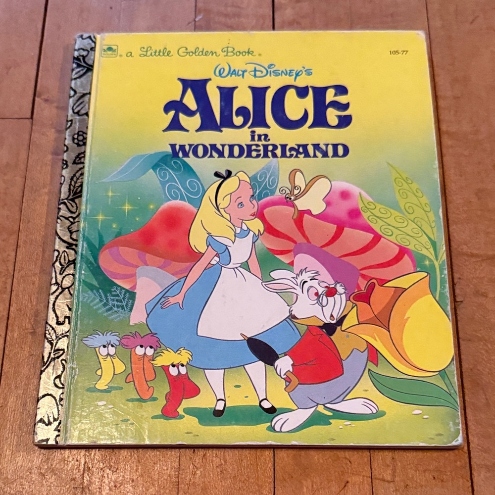 Disney Alice in Wonderland Little Golden Book – Yellow and Blue Cover